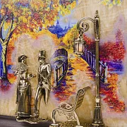 Ключница «Вечерняя прогулка. Мост» с подсветкой и бронзой — красивый подарок — фотография 2
