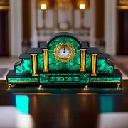 Часы «Наполеон» из малахита — красивый подарок — фотография 1