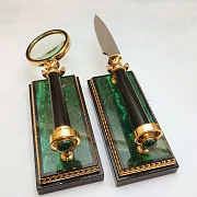 Настольный набор малахитовый. Златоуст — оригинальный подарок — фотография 4