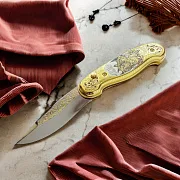 Складной нож «Рысь за зайцем» — оригинальный подарок — фотография 1