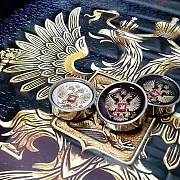 Стальные фишки для нард «Герб России» — необычный подарок — фотография 1