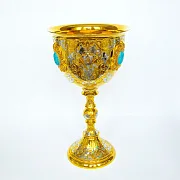 Сувенирный кубок для вина "Бирюза". Златоуст — красивый подарок — фотография 4