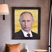 Картина «В.В. Путин» на ониксе в рамке из ясеня — оригинальный подарок — фотография 1
