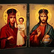 Складень деревянный. Венчальная пара Богоматерь и — красивый подарок — фотография 1