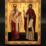 Икона святых, равноапостольных Кирилла и Мефодия — оригинальный подарок — фотография 2