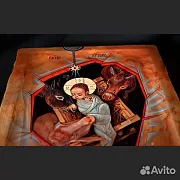 Икона деревянная "Рождество Христово" — оригинальный подарок — фотография 7