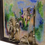 На память: Картина «Вечерняя прогулка. Кисловодск. Замок» на ониксе с подсветкой — фотография 2