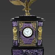 Каминные часы «Орел» из чароита и долерита — оригинальный подарок — фотография 3