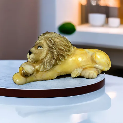 Ручная работа: Каменная фигурка «Лев из кальцита», 205×75×113 мм