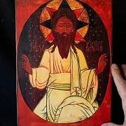 На память: Икона деревянная "Господь Саваоф" — фотография 1