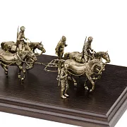 Диорама «Советская дивизионная артиллерия» из бронзы и ясеня, 1:35 — оригинальный подарок — фотография 3