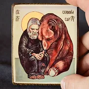 На память: Две дорожных иконки. Серафим и Спиридон — фотография 2