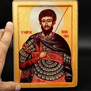 Икона "Феодор Тирон - покровитель воинов" — красивый подарок — фотография 1
