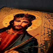На память: Икона под старину "Христос Вседержитель" — фотография 6