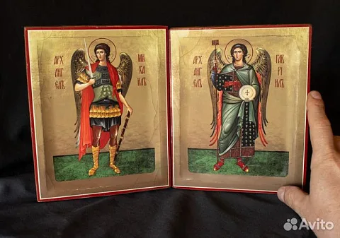 Пара икон. Архангелы Михаил и Гавриил. 21*17 см — оригинальный подарок