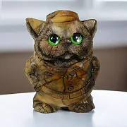 Каменная фигурка «Котик», 130×90×165 мм — красивый подарок — фотография 1