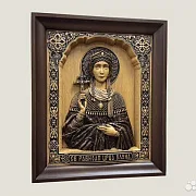 На память: Святая Елена резная икона из дерева — фотография 2