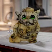 Скульптура «Кот с мешком» из камня — красивый подарок — фотография 1