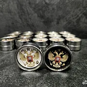 Комплект стальных фишек для нард «Герб России» в подарок — фотография 2
