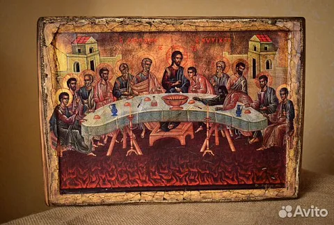 Икона деревянная " Тайная вечеря" в подарок